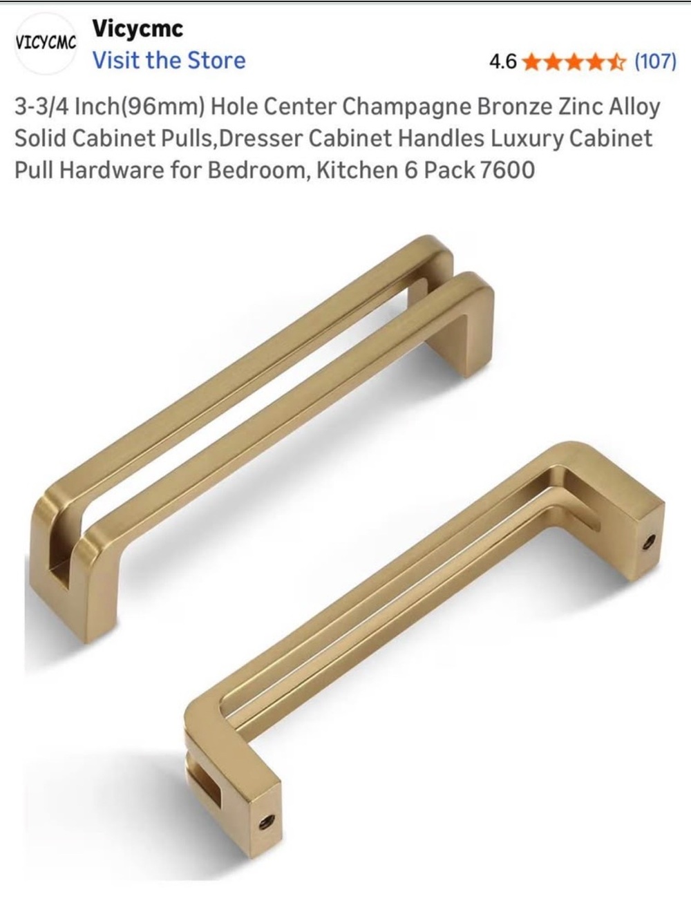 Champagne Bronze Double-Bar Cabinet Pulls - Modern Drawer Handles